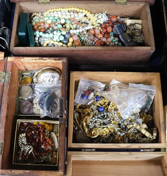 Three boxes of jewellery including silver, etc.